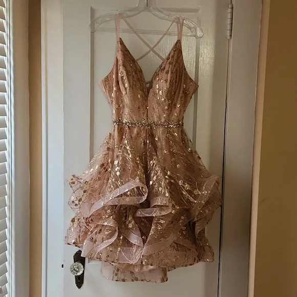 Dresses | Pink And Gold Short Formal Dress | Poshmark